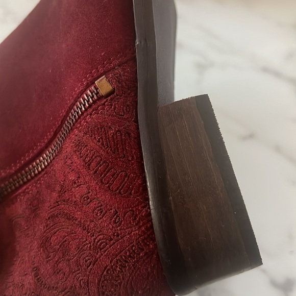 Naughty Monkey NWOT Western Red Suede Booties - Picture 6 of 7